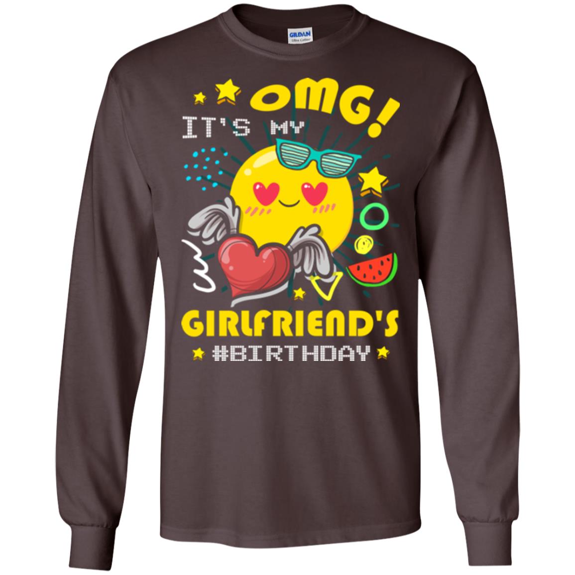 Boyfriend T-shirt Omg It's My Girlfriend's #birthday Dark Chocolate
