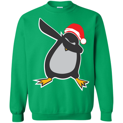Christmas T-Shirt Dabbing Penguin Irish Green