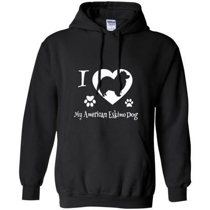 Dog Lover T-shirt I Love My American Eskimo Dog Black