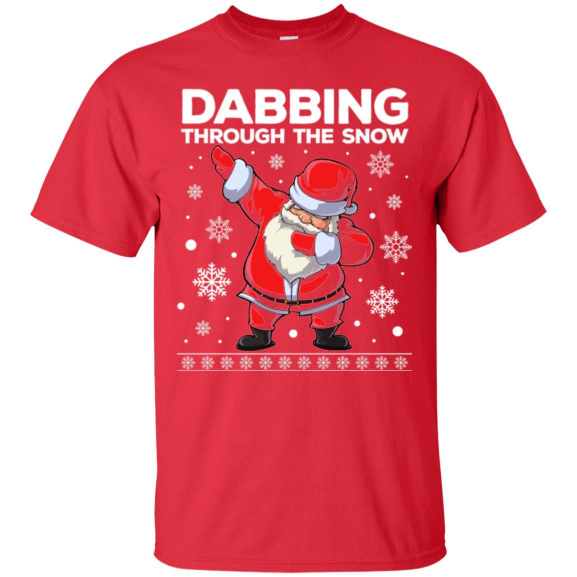 Christmas T-shirt Dabbing Through The Snow T-shirt Red