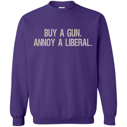 Gun Lovers T-shirt Buy A Gun Annoy A Liberal Purple