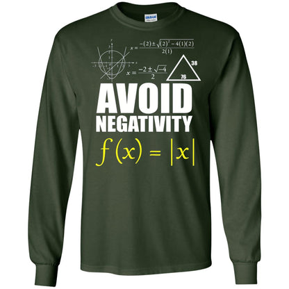 Avoid Negativity Math Teacher T-shirt Forest Green