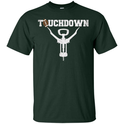 Football T-shirt Touchdown Funny Football Wine Lovers Forest Green