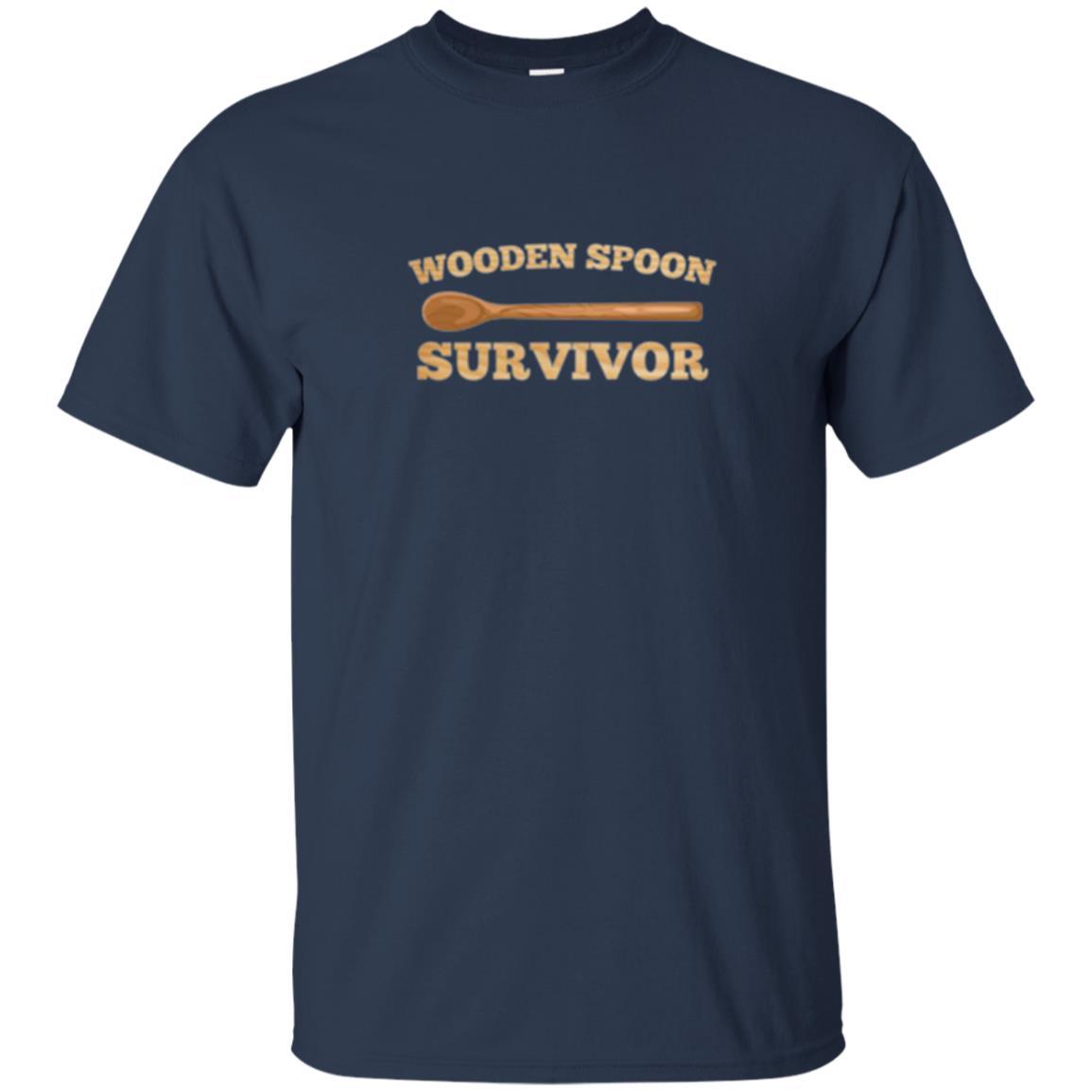 Sarcastic T-shirt Wooden Spoon Survivor T-shirt Navy