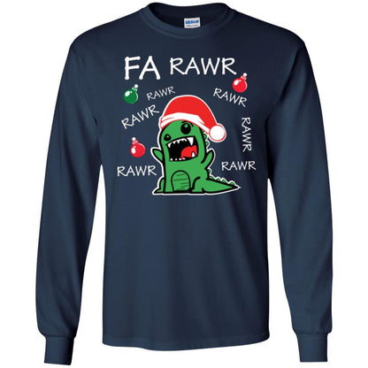 Christmas T-shirt Dinosaur Fa Rawr Navy