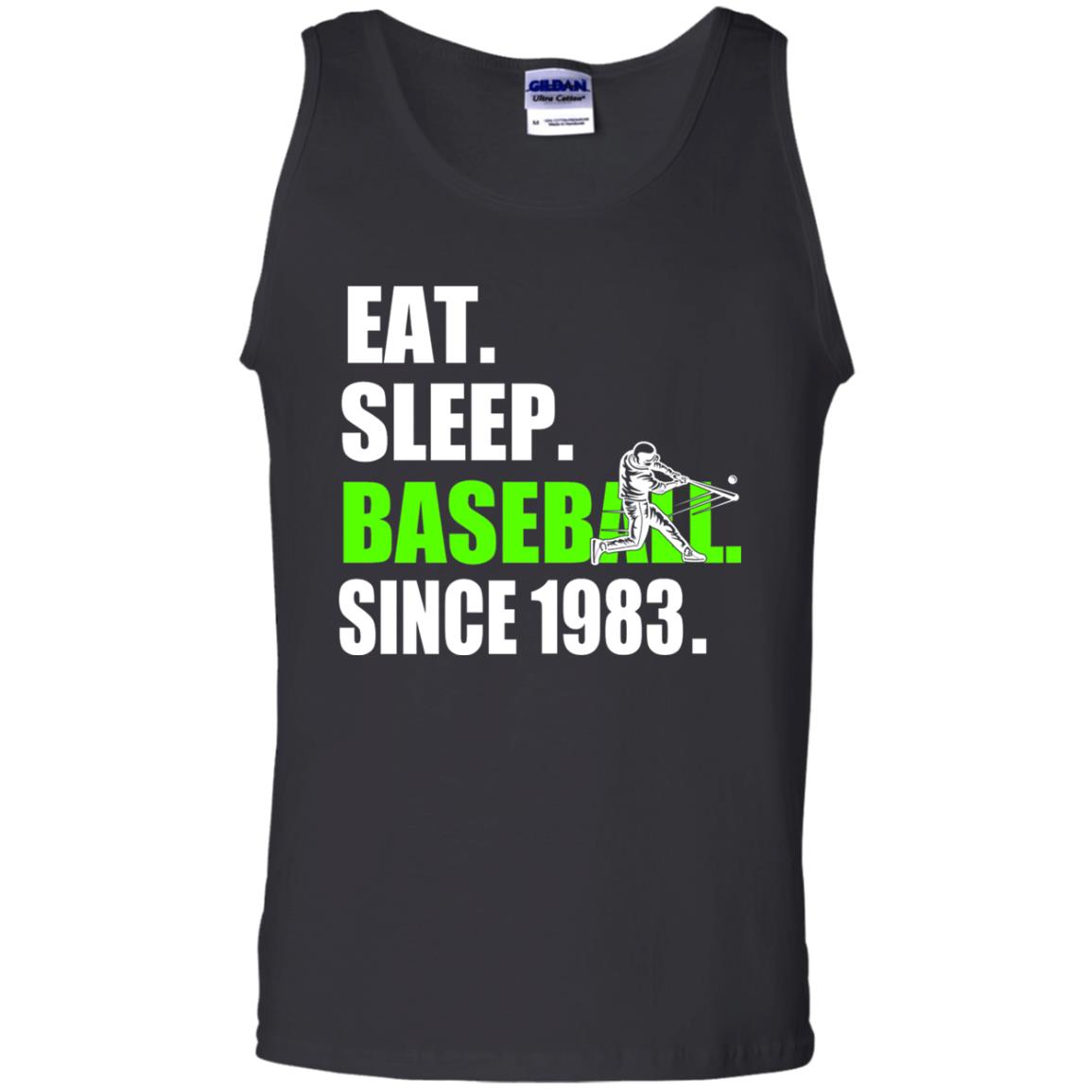 Eat Sleep Baseball Since 1983 35th Birthday Shirt Black