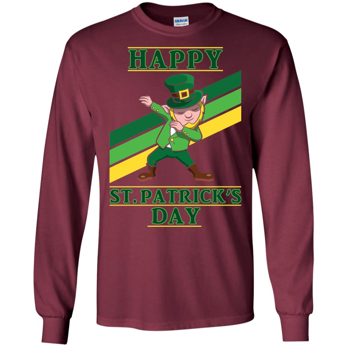 Dabbing Leprechaun Saint Patrick_s Day T-shirt Maroon