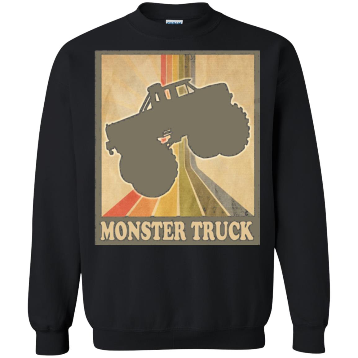 Vintage Big Size Truck Tee Retro Monster Truck T Shirt Black