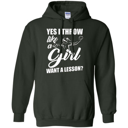 Softball T-shirt Yes I Throw Like A Girl Want A Lesson Forest Green