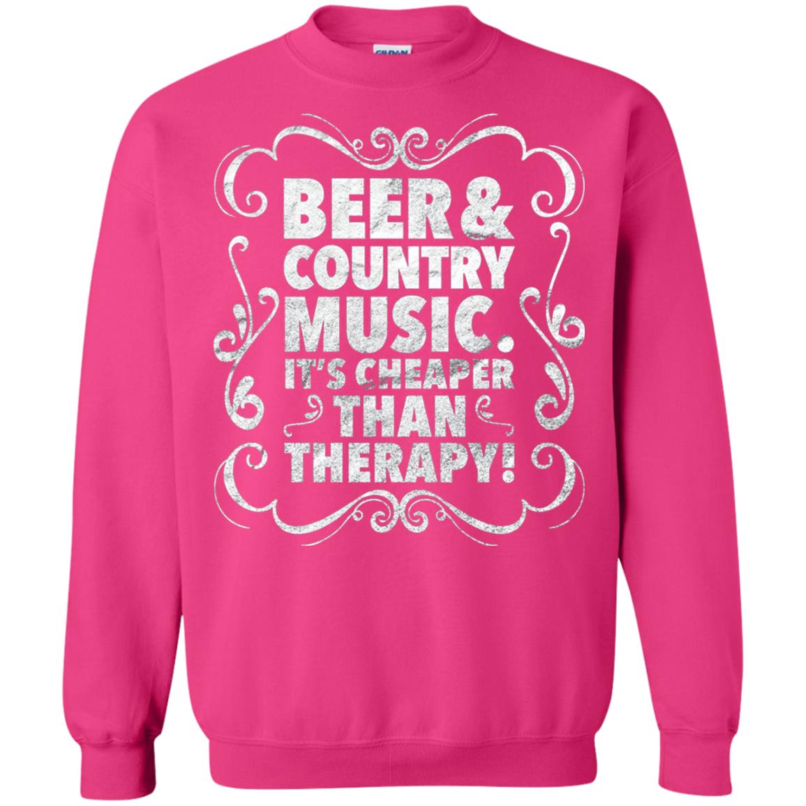 Beer Andcountry Music Its Cheaper Than Therapy Shirt Heliconia