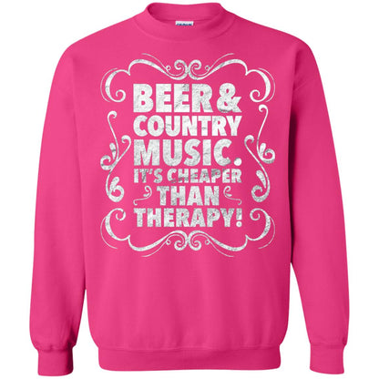 Beer Andcountry Music Its Cheaper Than Therapy Shirt Heliconia