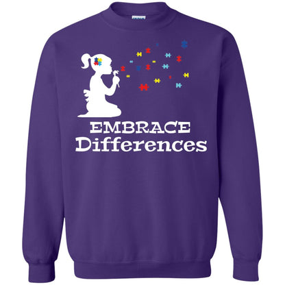 Embrace Differences Autism Awareness T-shirt Purple