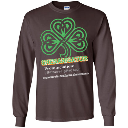 Saint Patrick's Day T-shirt Shenanigator A Person Who Instigates Shenanigans Dark Chocolate