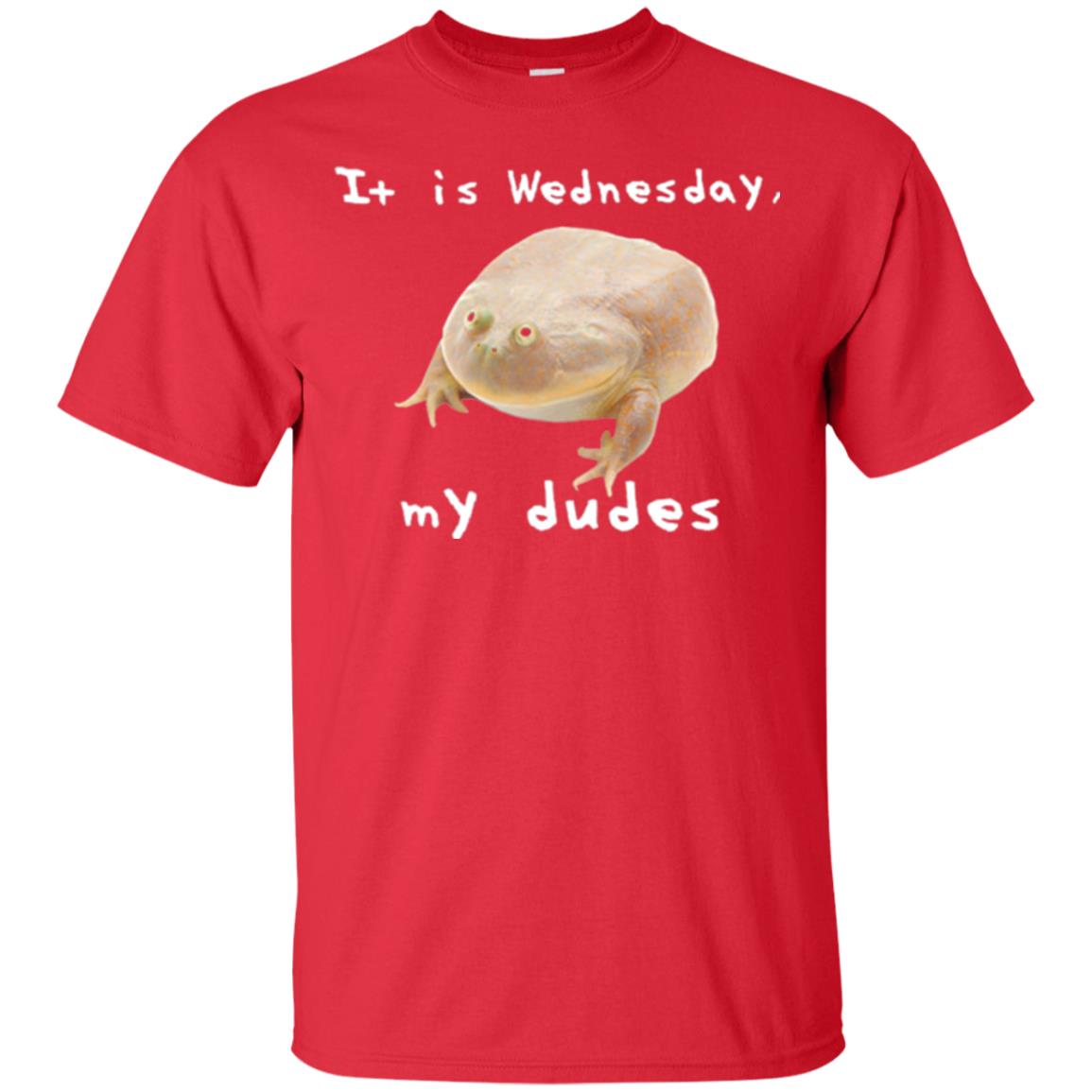 Funny Frog T-shirt It Is Wednesday My Dudes Red