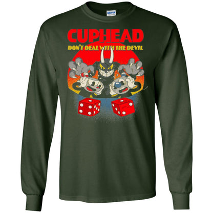 Gamer T-shirt Cuphead Don_t Deal With The Devil Forest Green