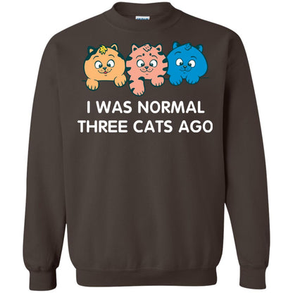 Cat Lover T-shirt I Was Normal Three Cats Ago Dark Chocolate