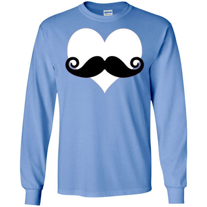 Mustache Heart Valentines Day T-shirt Carolina Blue