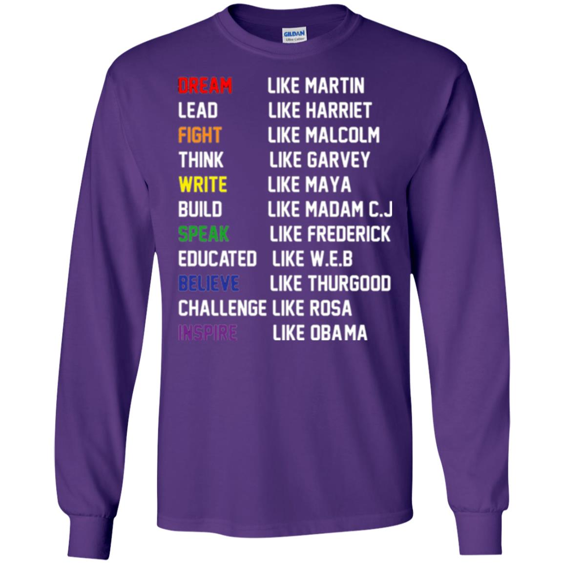 Dream Like Martin Inspire Like Obama T-shirt Purple