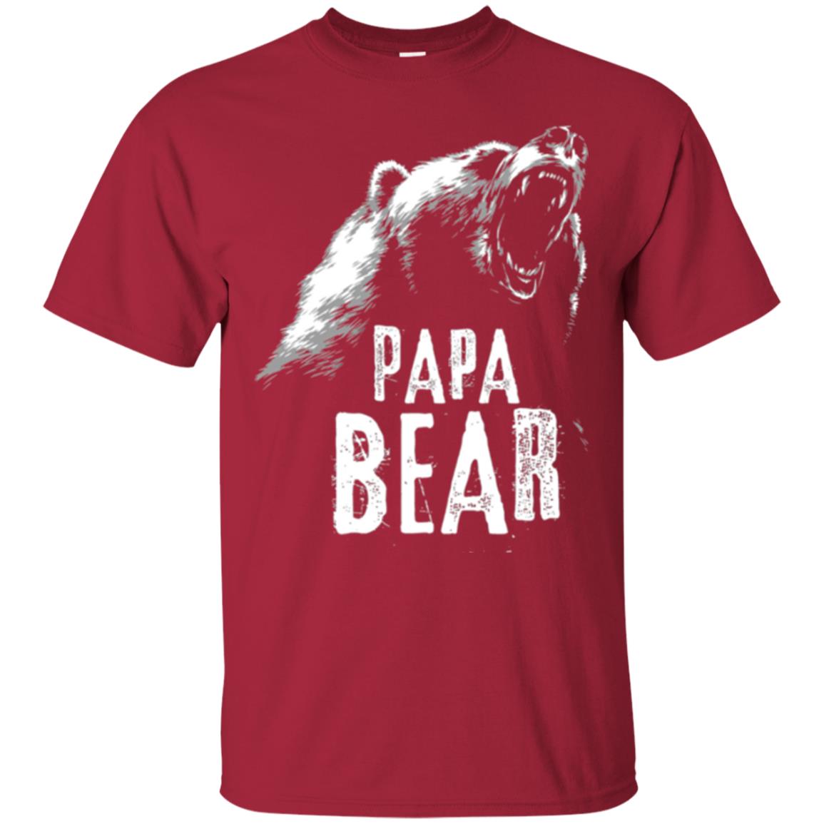 Papa Bear Best Dad For Fathers Day T-shirt Cardinal