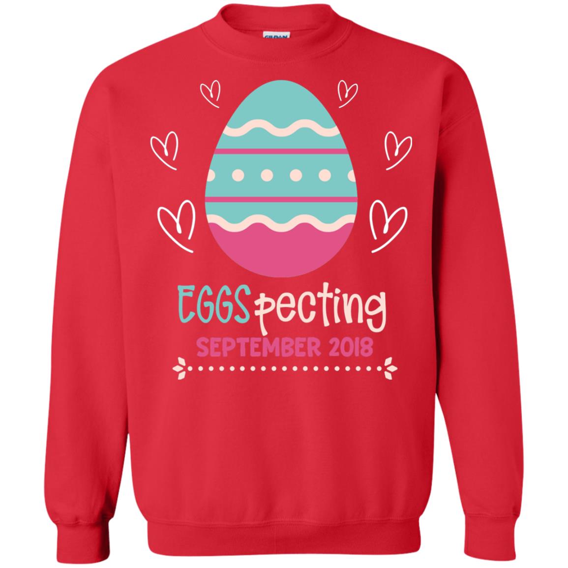 Easter Pregnancy Announcement Shirt Eggspecting September 2018 Red