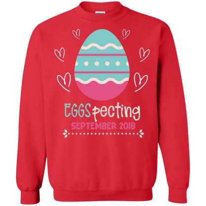 Easter Pregnancy Announcement Shirt Eggspecting September 2018 Red