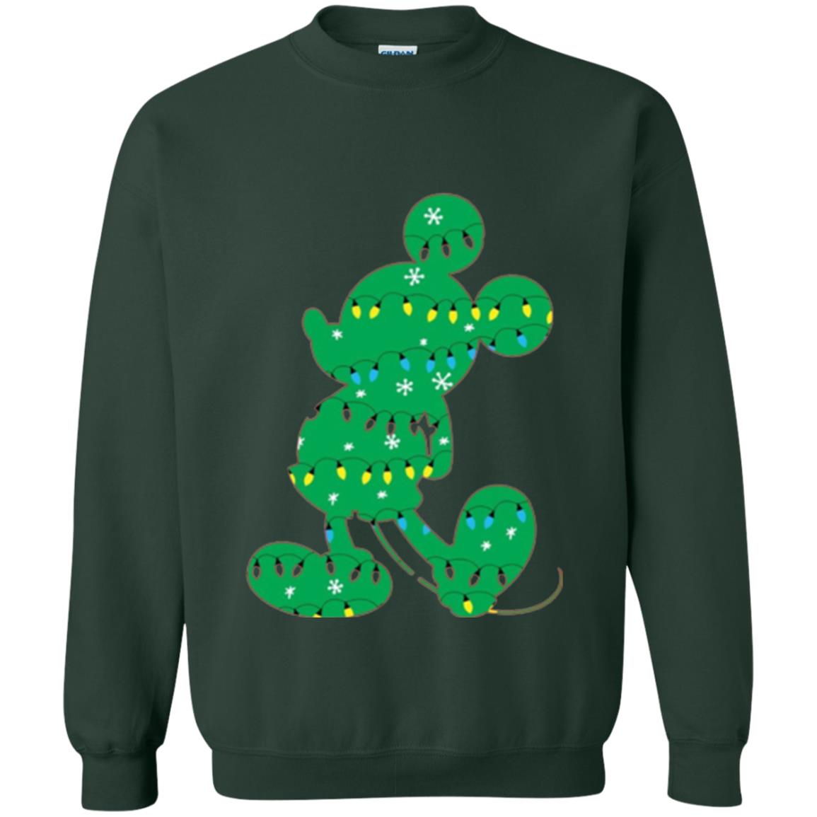 Disney Mickey Mouse Christmas Lights T-shirt Forest Green