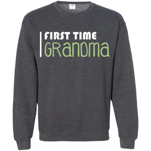 First Time Grandma ShirtG180 Gildan Crewneck Pullover Sweatshirt 8 oz.