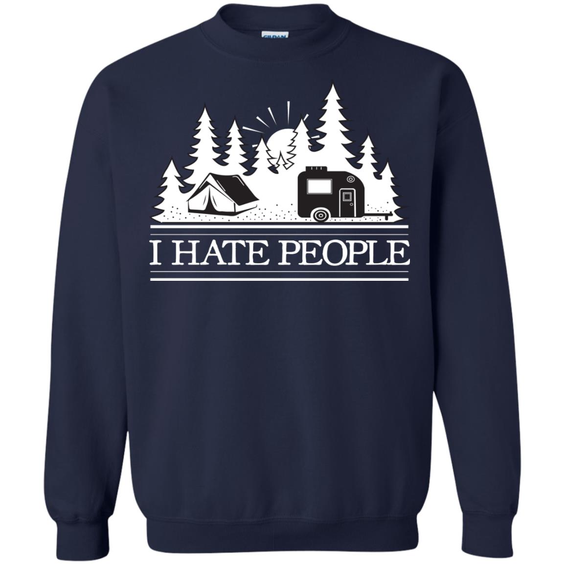 I Hate People Camping Lover Shirt Navy