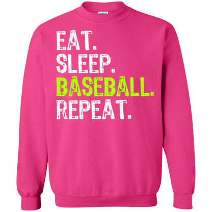 Baseball T-shirt Eat Sleep Baseball Repeat Heliconia