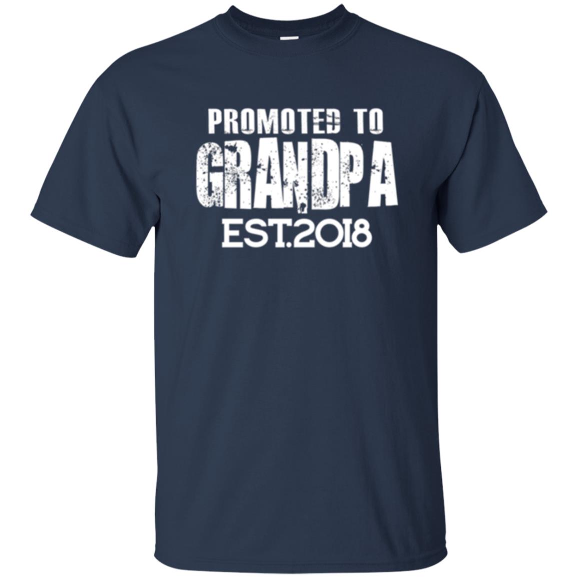 Papa T-shirt Promoted To Grandpa Est 2018 T-shirt Navy