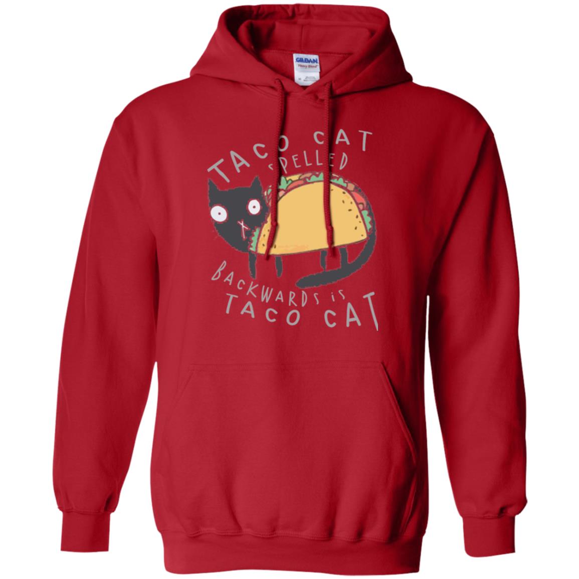 Cat Lovers T-shirt Taco Cat Spelled Backward Is Taco Cat Red
