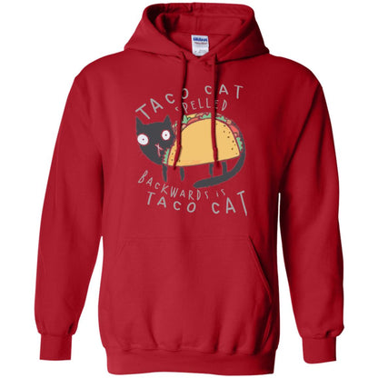 Cat Lovers T-shirt Taco Cat Spelled Backward Is Taco Cat Red