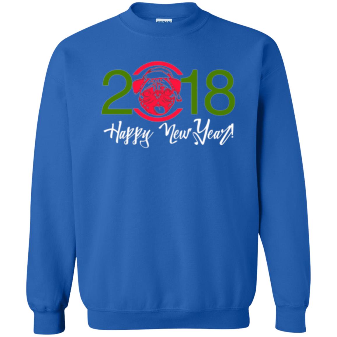 Dog Lovers T-shirt Happy New Year 2018 Royal