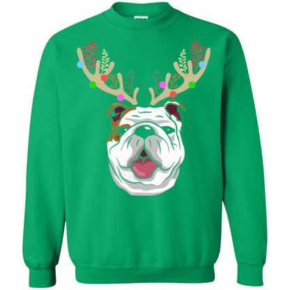 Dog Lovers T-shirt Funny Bulldogs With Antlers Irish Green