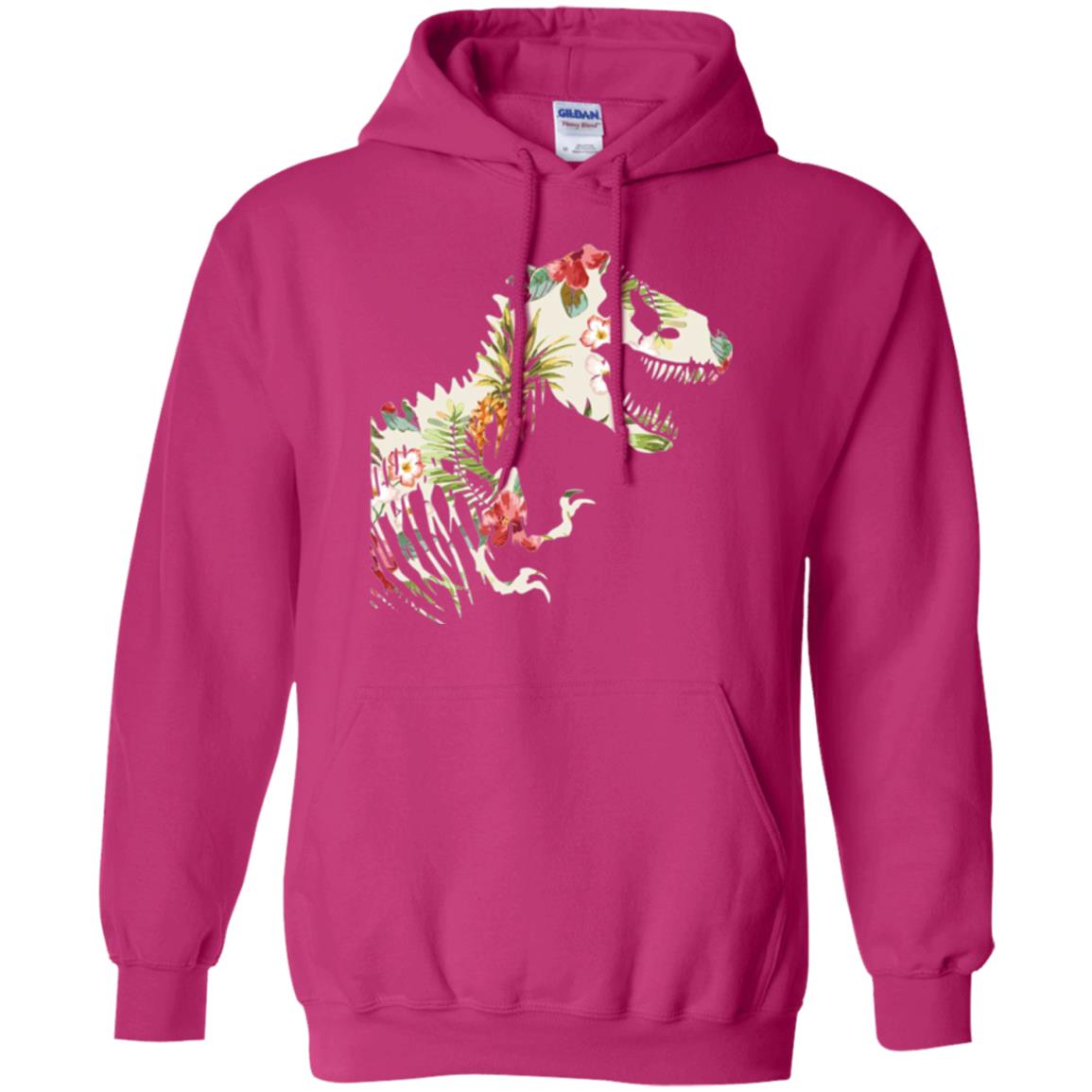 Dinosaur T-shirt Floral Tropical Hawaiian Pattern T Rex Heliconia