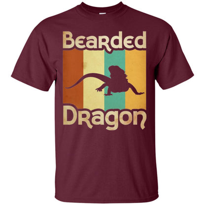 Vintage Retro Bearded Dragon T-shirt Maroon