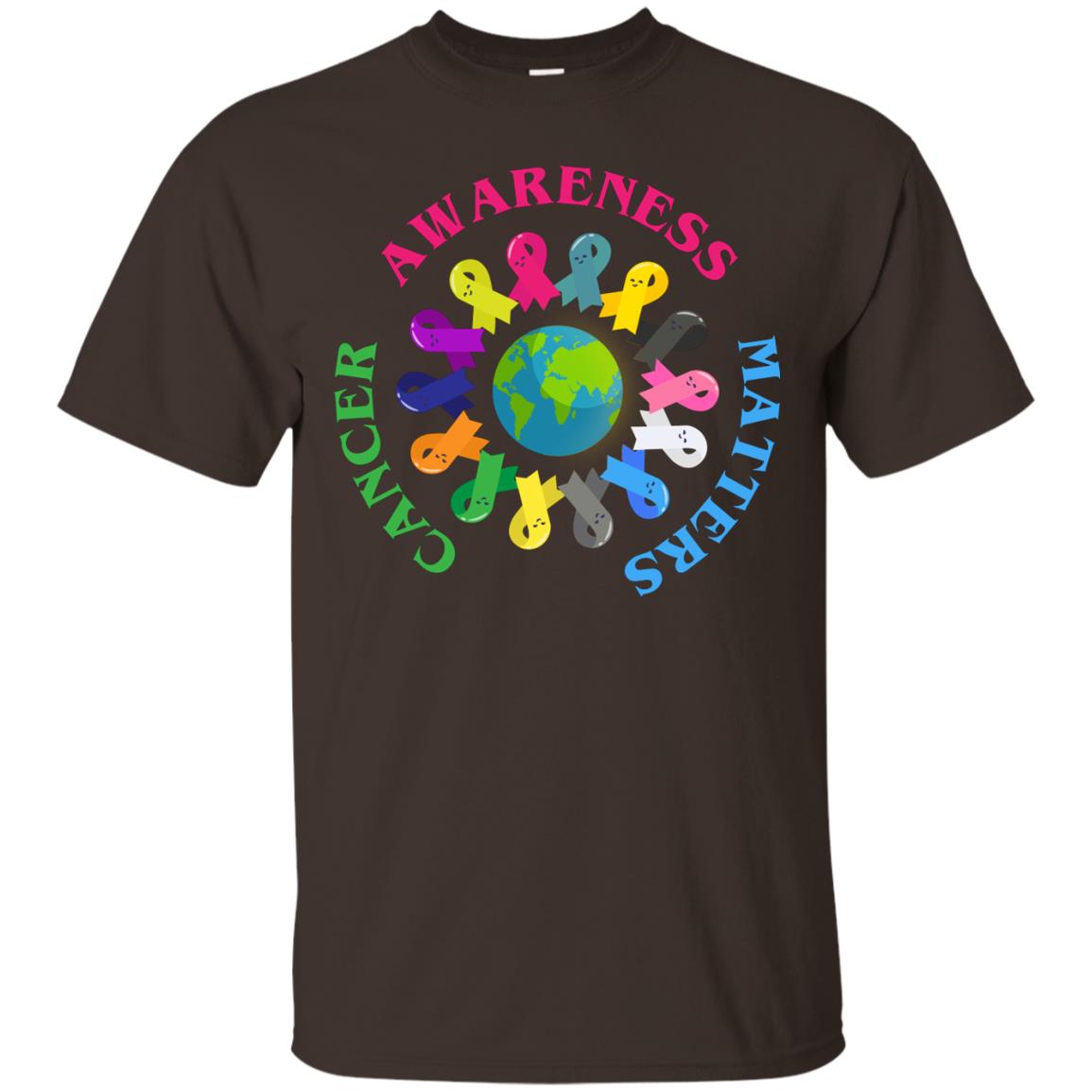 All Cancer Ribbons For All Cancer Awareness T-shirt Dark Chocolate