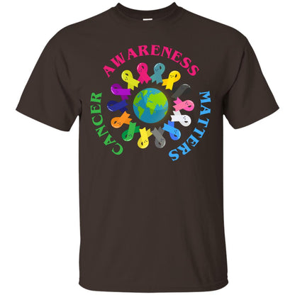 All Cancer Ribbons For All Cancer Awareness T-shirt Dark Chocolate