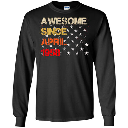 Born In April 1958 60th Birthday Awesome Since April 1958 Black