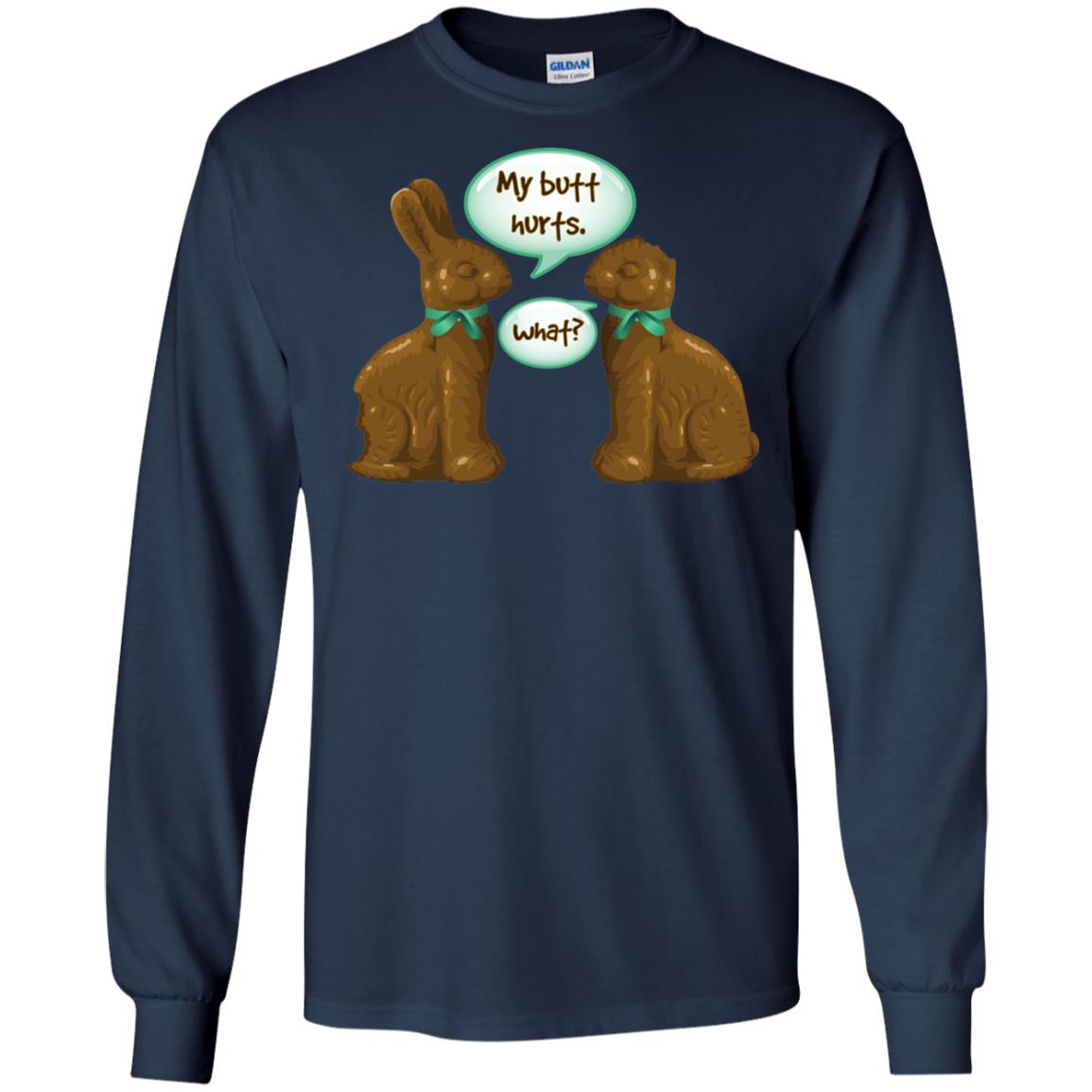 My Butt Hurts What Funny Chocolate Easter T-shirt Navy
