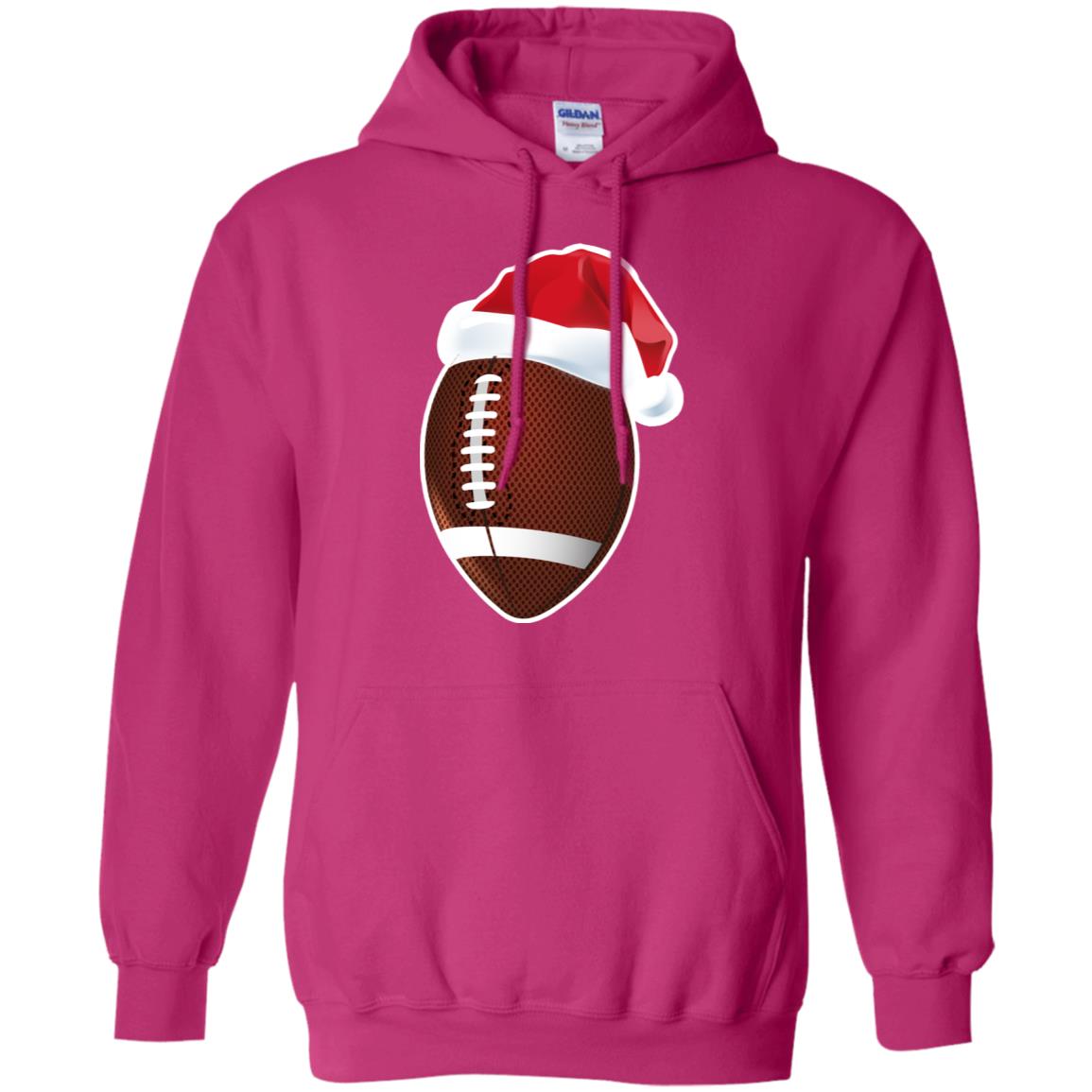 Football With Santa Claus Hat X-mas Shirt For Football Lovers Heliconia