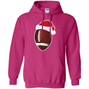 Football With Santa Claus Hat X-mas Shirt For Football LoversG185 Gildan Pullover Hoodie 8 oz.