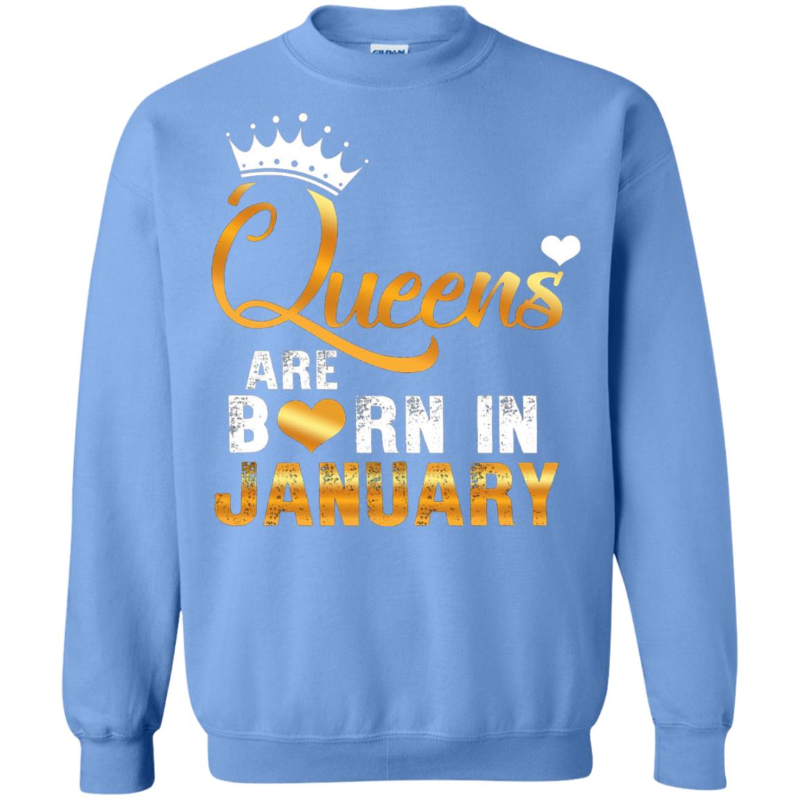 Birthday T-shirt Queens Are Born Iin January Carolina Blue