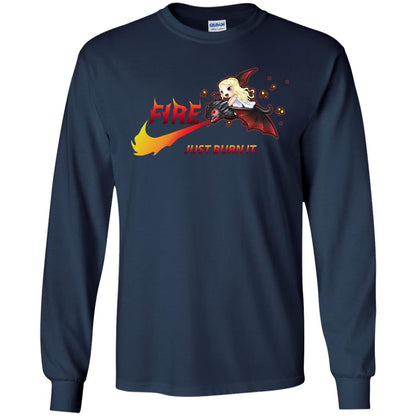 Fire Just Burn It Dany Drogon T-shirt Navy