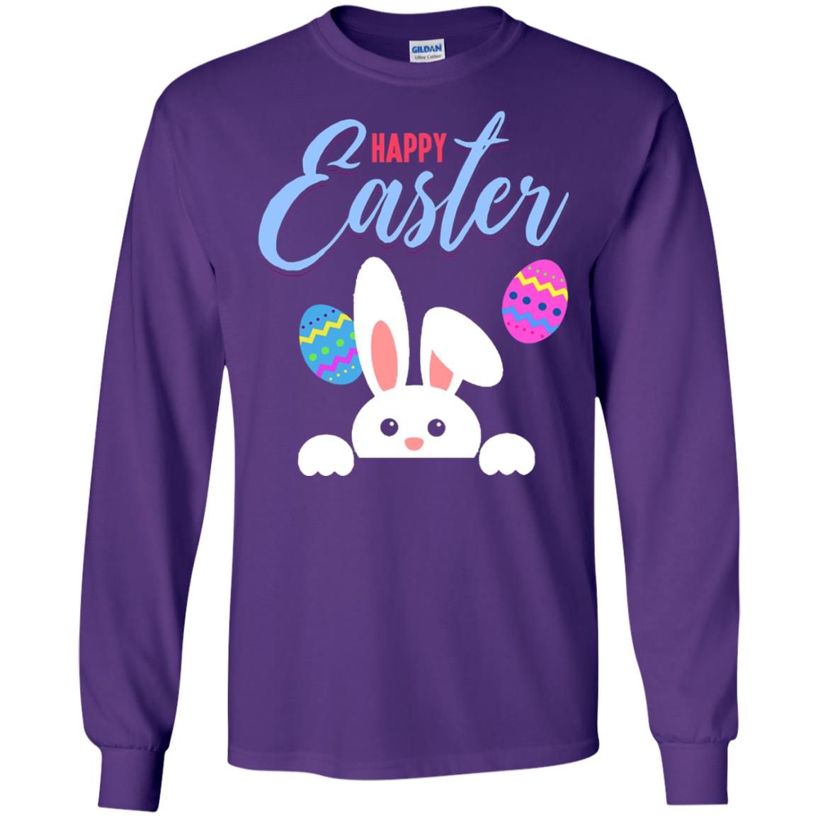 Emoji Bunny Egg Happy Easter Shirt Purple