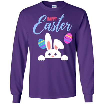 Emoji Bunny Egg Happy Easter Shirt Purple