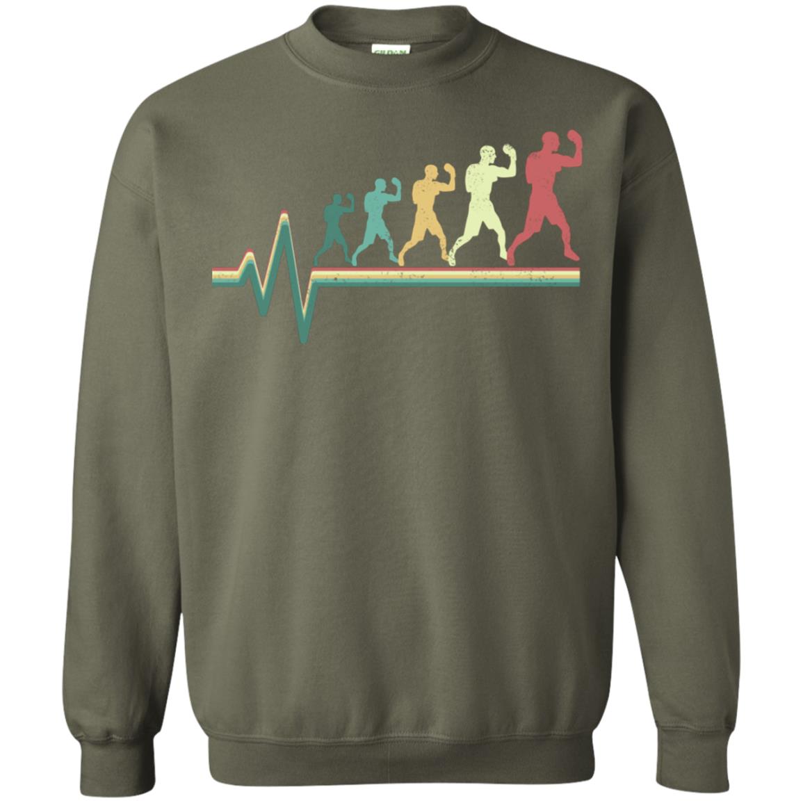 Boxing Heartbeat Boxer Gift Shirt Military Green