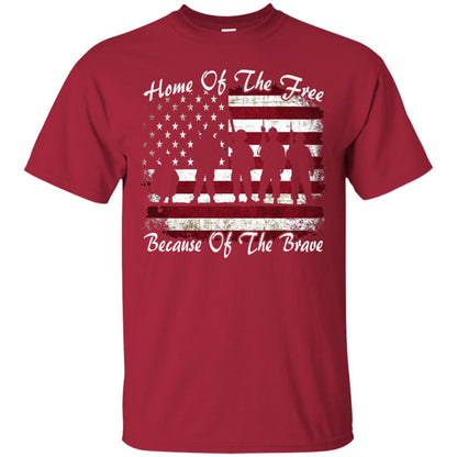 Home Of The Free Because Of The Brave Flag Military Shirt Cardinal