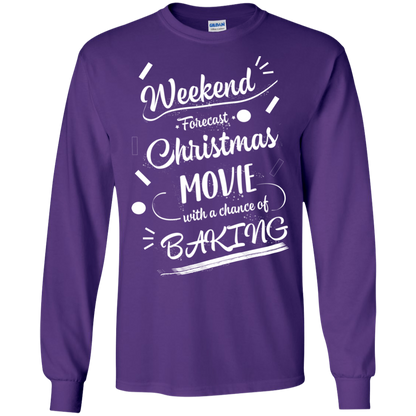 Christmas T-shirt Weekend Forecast Christmas Movie With A Chance Of Baking Purple