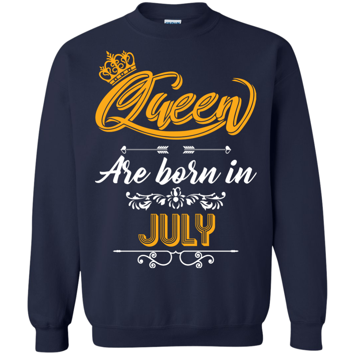 Brithday T-Shirt Queen Are Born In July Navy